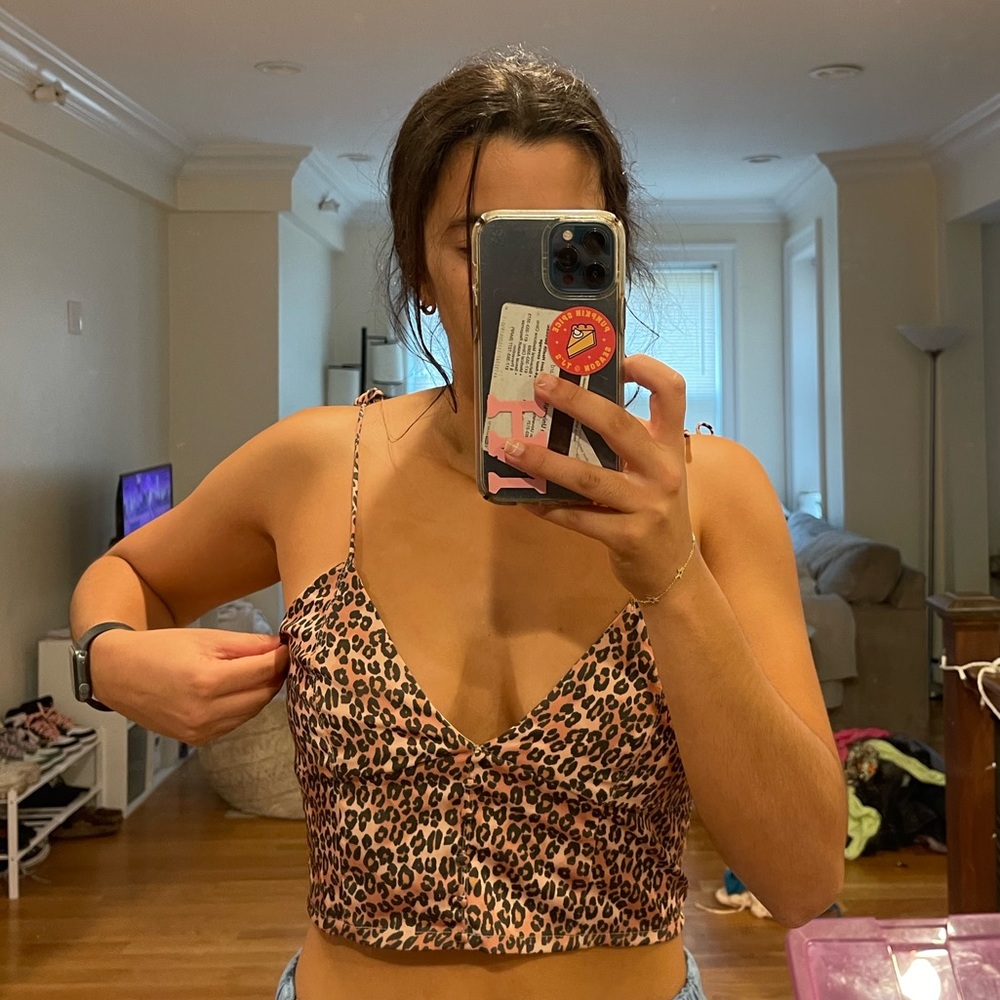 Satin Cheetah UO top